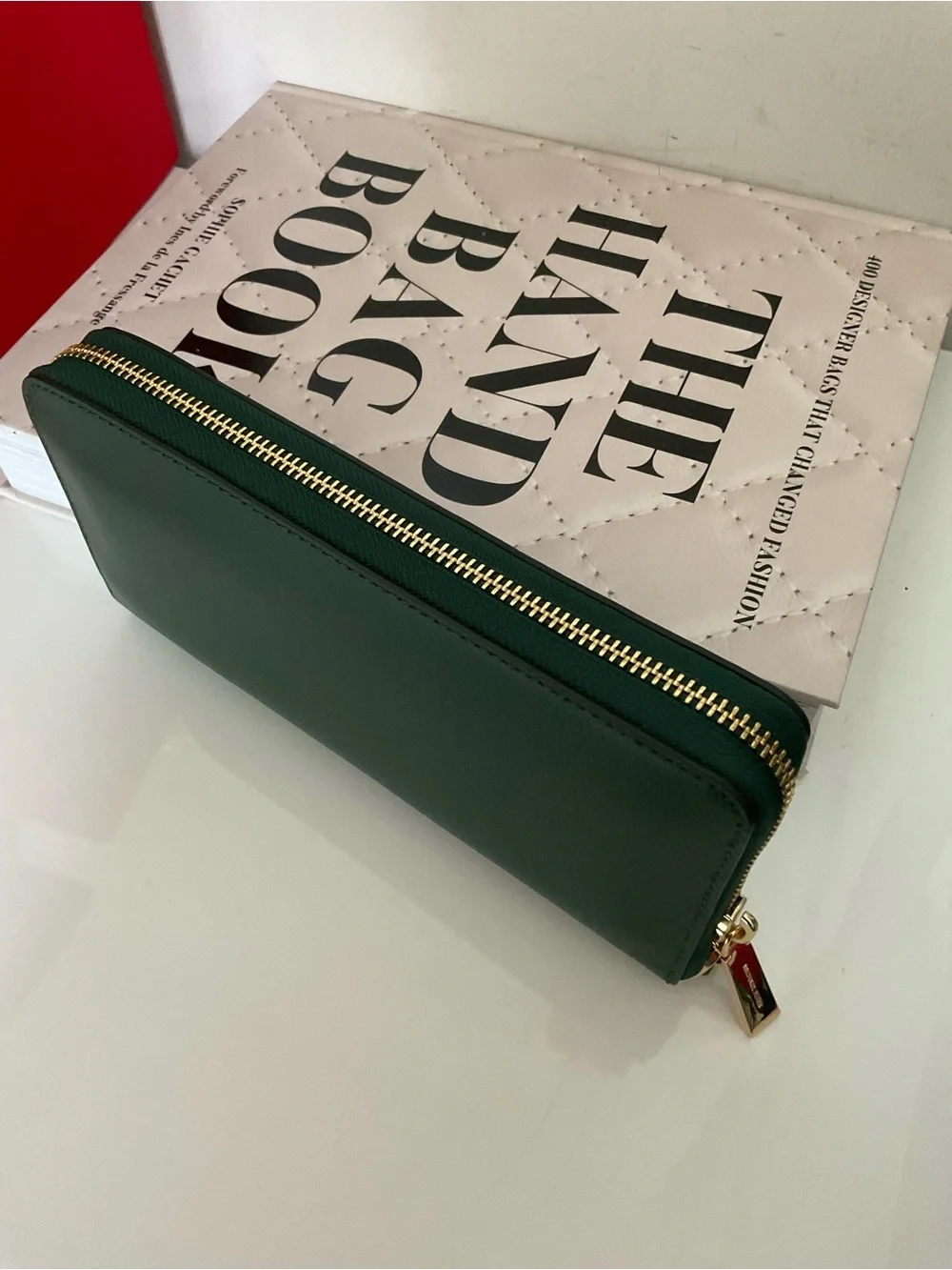 MICHAEL Michael Kors Dark Green Zip-Around Leather Wallet with Gold Hardware NWT